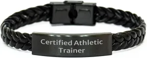 Funny Quote Certified Athletic Trainer Interlaced Leather Bracelet Gifts from Friends for Mother's Day, Unique Athlete Accessories