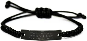 Gifts from Family, Friends, or Coworkers: Inspirational Athletic Trainer Rope Bracelet, Funny Quote for Dad's Special Day, Unique Father's Day Unique Gifts