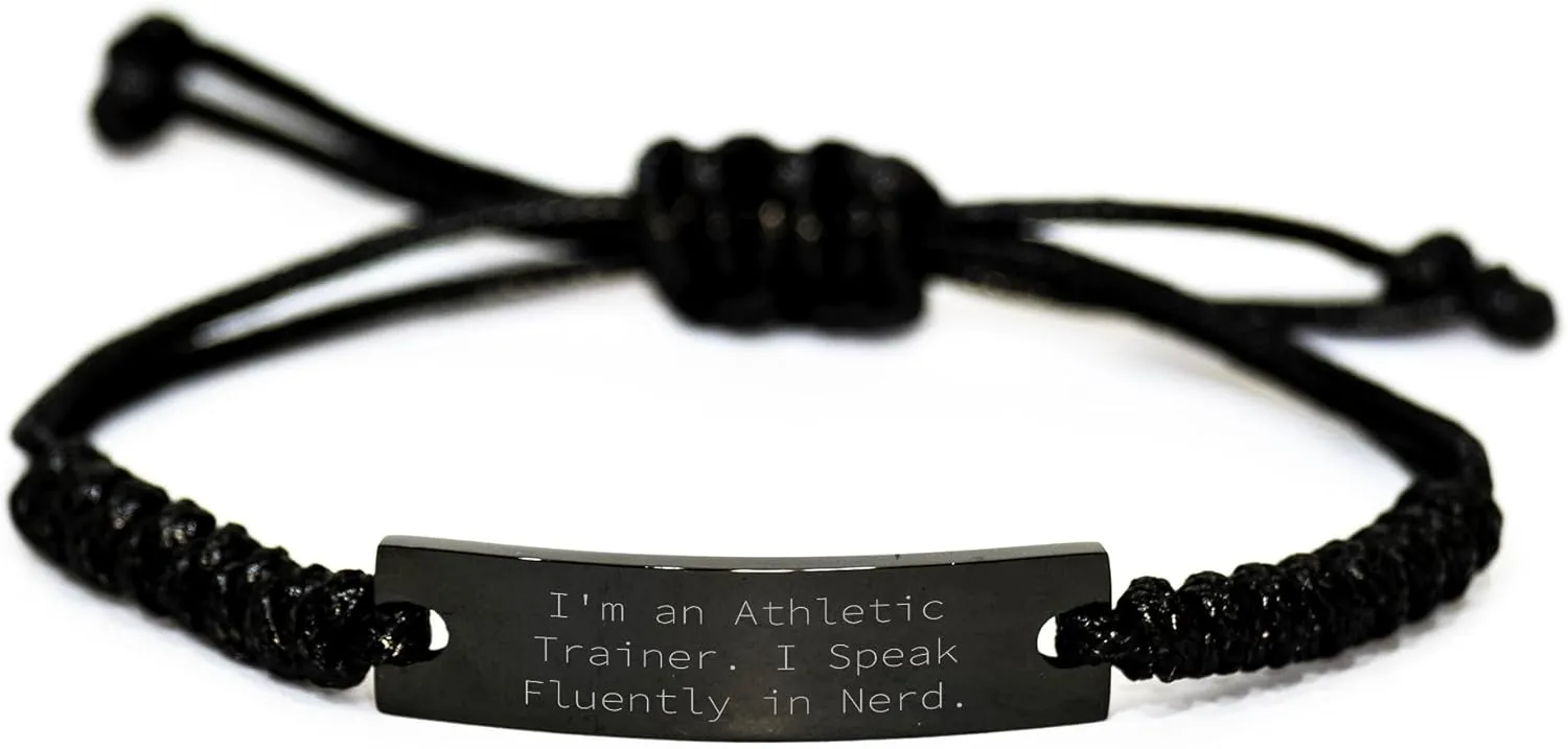 Gifts from Family, Friends, or Coworkers: Inspirational Athletic Trainer Rope Bracelet, Funny Quote for Dad's Special Day, Unique Father's Day Unique Gifts
