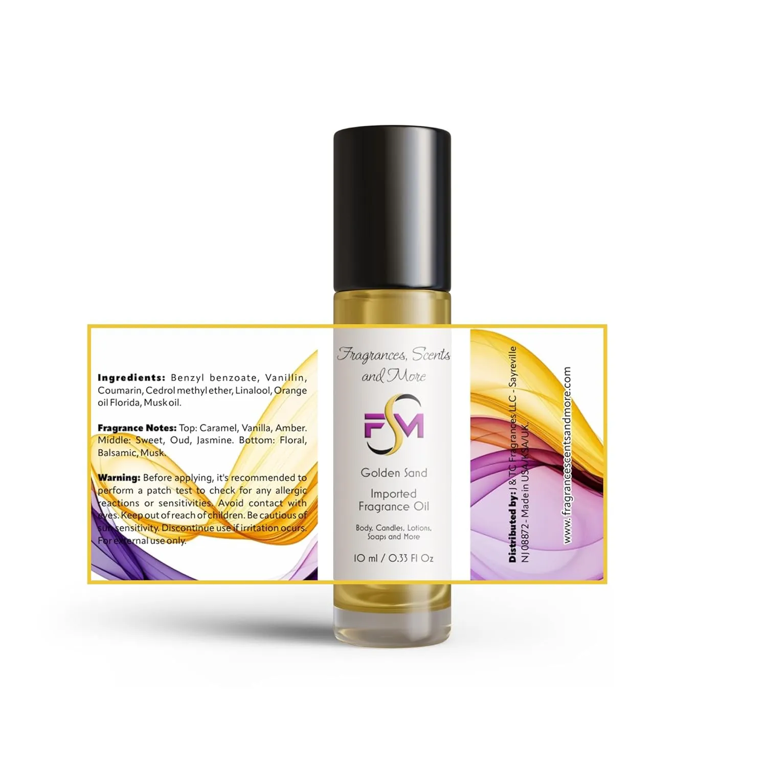 Golden Sand Imported Fragrance Oil - 0.33 Fl Oz Glass Roll On (10ml)