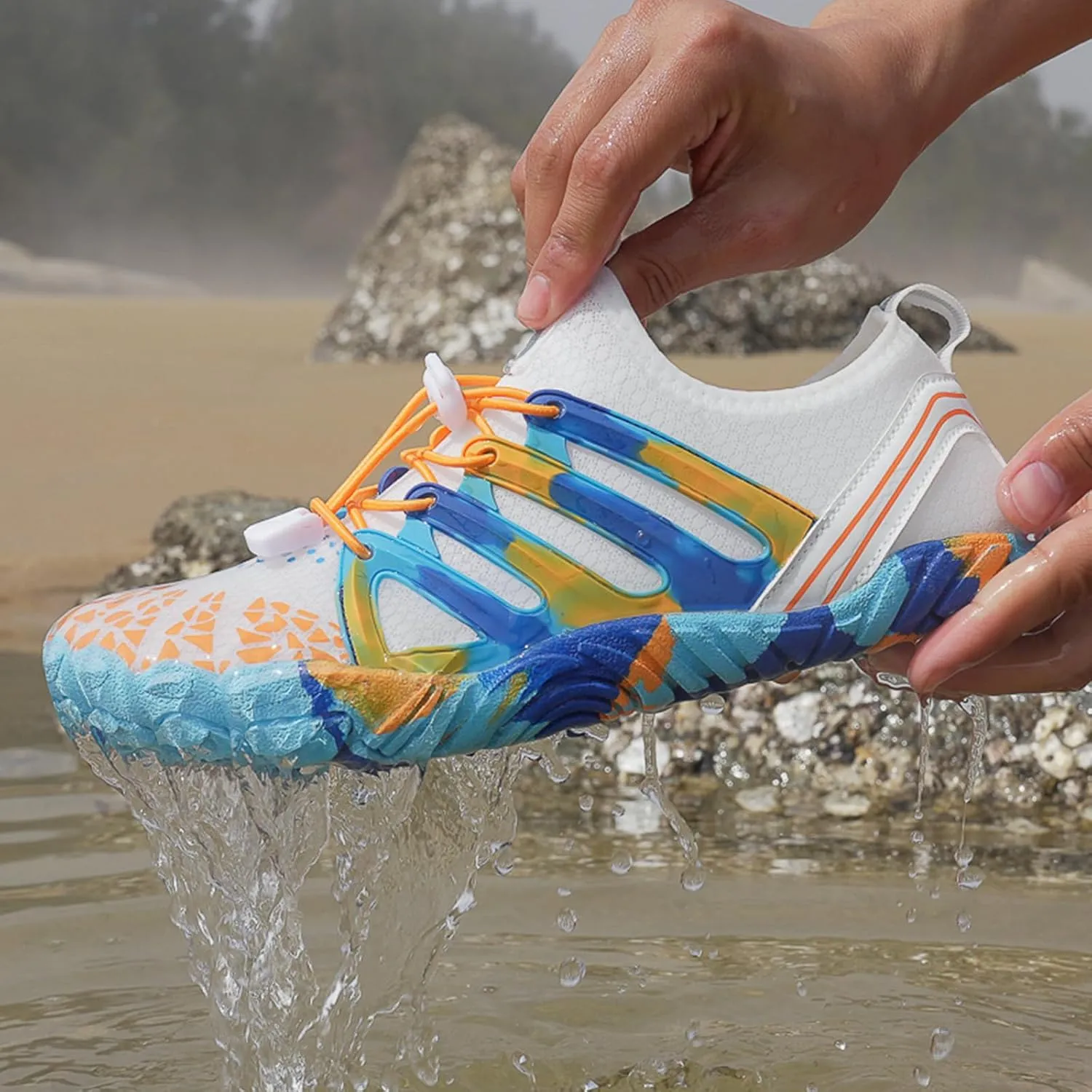 Grounded Footwear for Women Men with Neuropathy Grounding Shoes Hiking Footwear Barefoot Womens Shoes Non-Slip Outdoor Unisex Water Pro Beach Shoe Wide Toe Box Sneakers, Diabetic Shoe, Quick-Dry