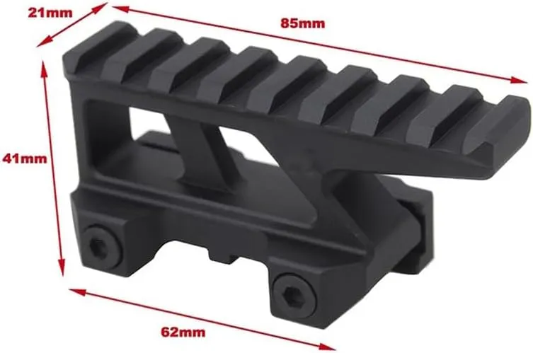 GS Red Dot Picatinny Riser Mount for EXPS3 558 LCO UH2 8T Holographic Sight&Universal FTC Flip Up Magnifier Scope Mount for G33 G43 G45 3X Mirco6X Etc Combo, at 2.91” Optical Centerline Height, BK