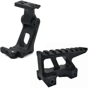 GS Red Dot Picatinny Riser Mount for EXPS3 558 LCO UH2 8T Holographic Sight&Universal FTC Flip Up Magnifier Scope Mount for G33 G43 G45 3X Mirco6X Etc Combo, at 2.91” Optical Centerline Height, BK