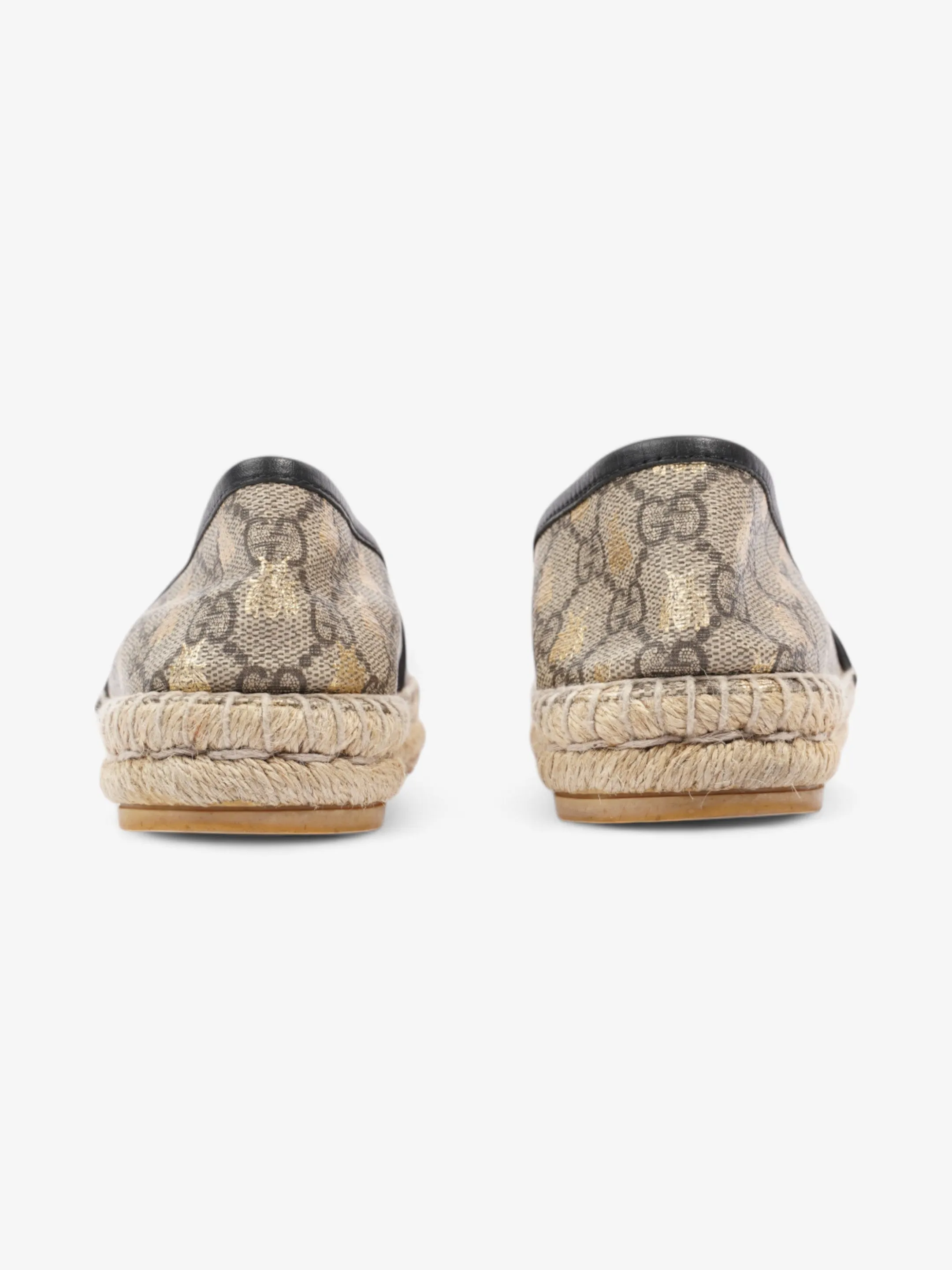 Gucci GG Bee Espadrille GG Supreme / Gold Canvas EU 36.5 UK 3.5