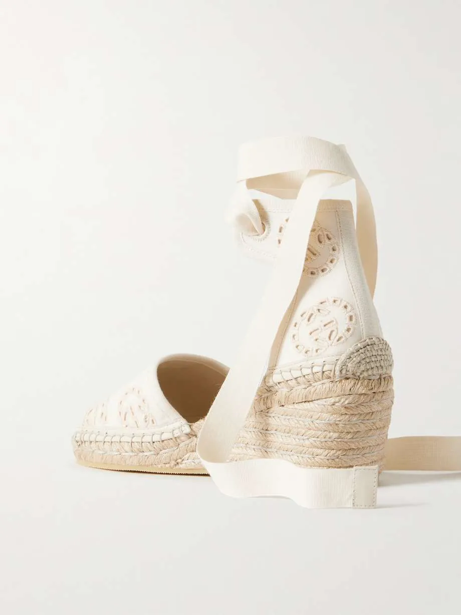 Gucci Interlocking G Canvas Espadrille Platforms