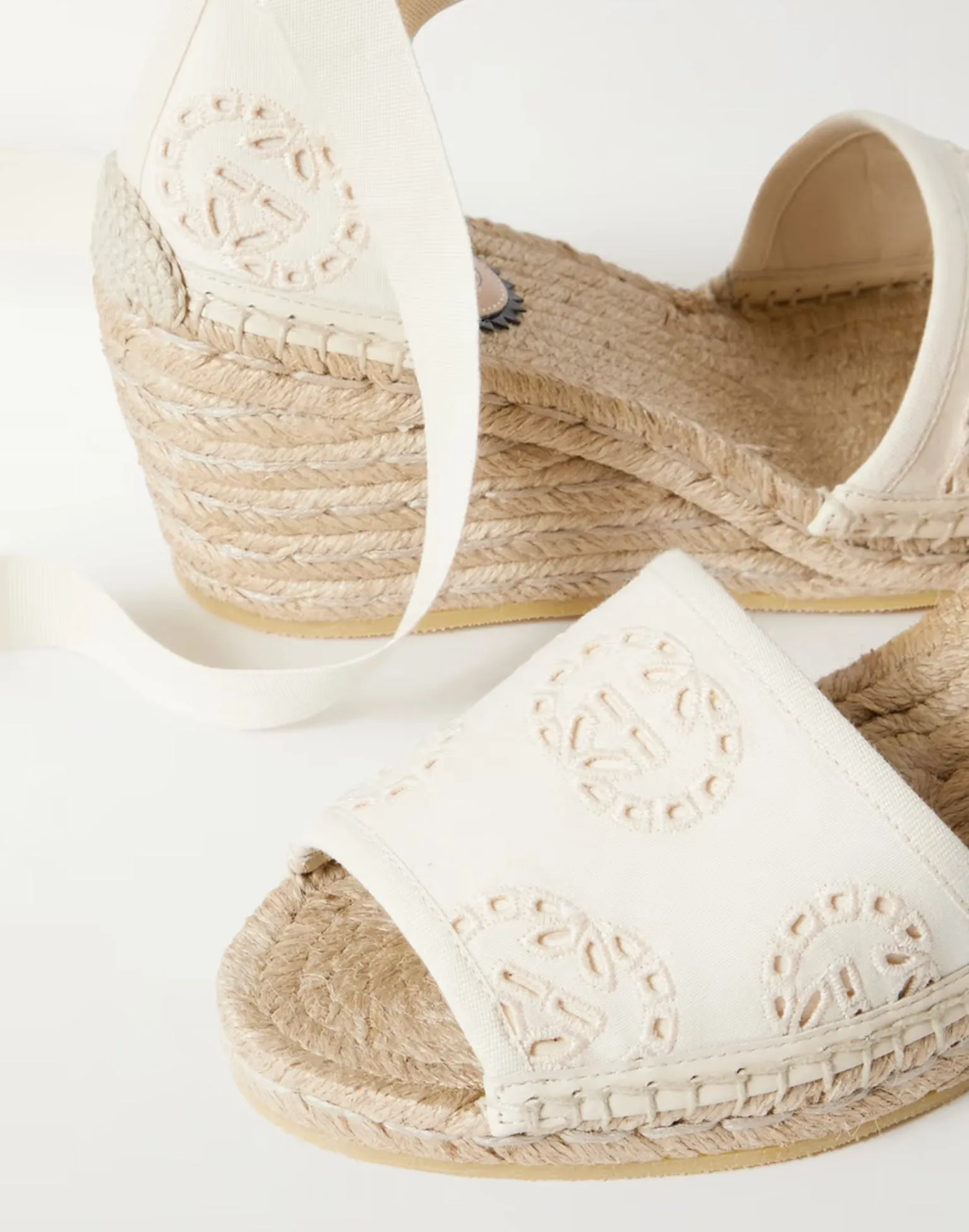 Gucci Interlocking G Canvas Espadrille Platforms
