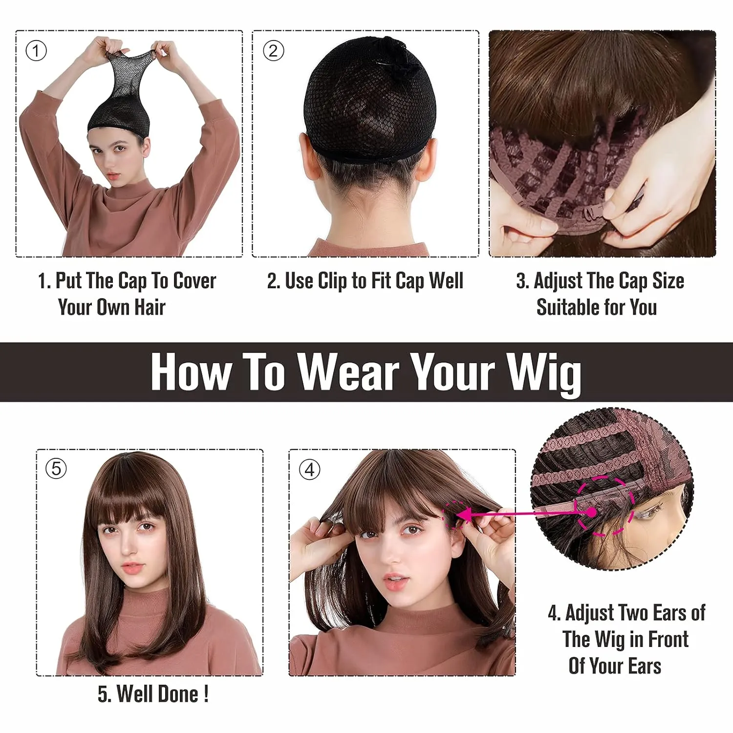 H&Bwig Blonde Beehive Wig With Bangs 50's Flip Wig For Women 60s 70s Party Costume Cosplay Halloween(Blonde Highlight)