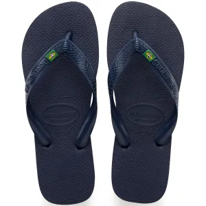 Havaianas Brasil Logo Mens Flip Flops - Navy Blue