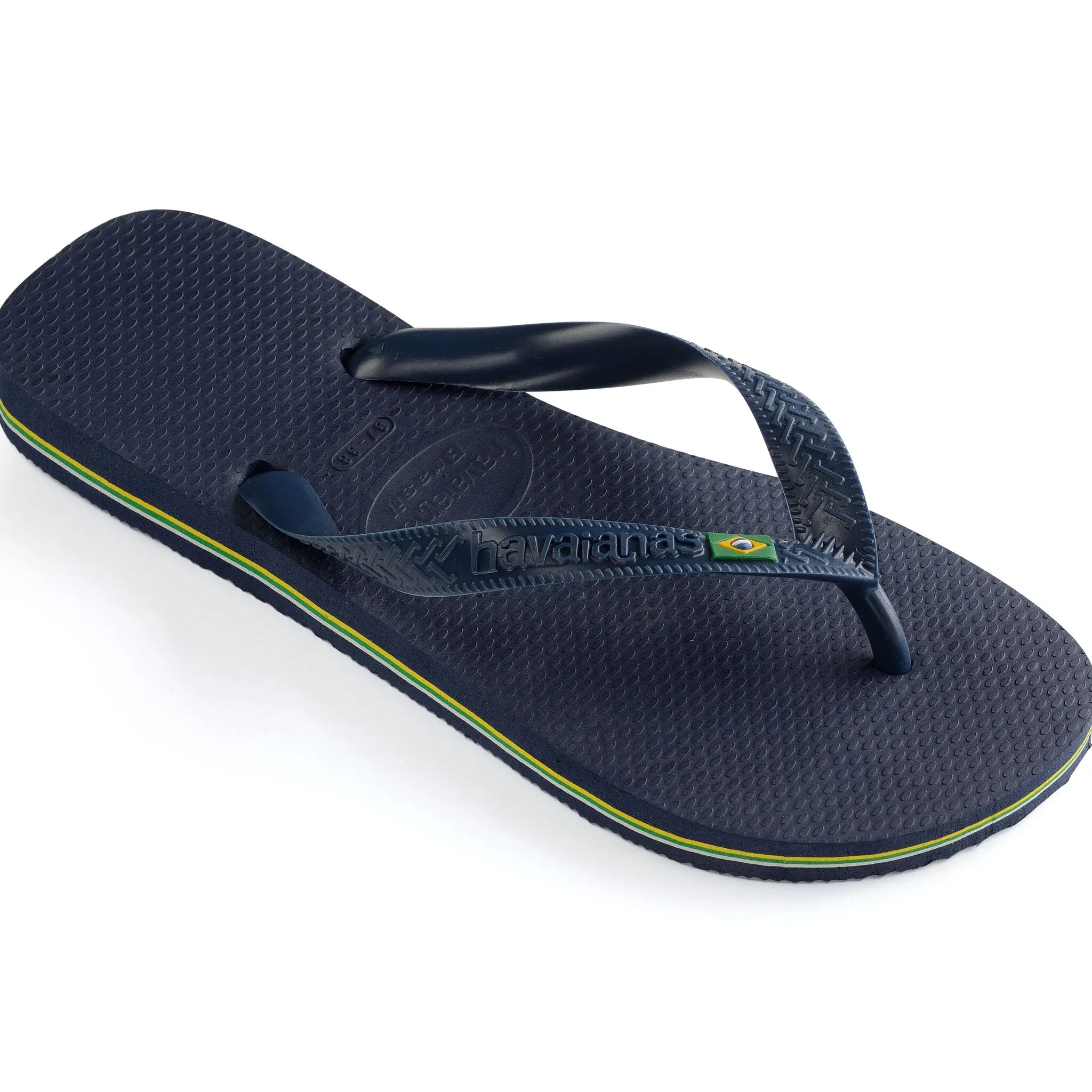 Havaianas Brasil Logo Mens Flip Flops - Navy Blue