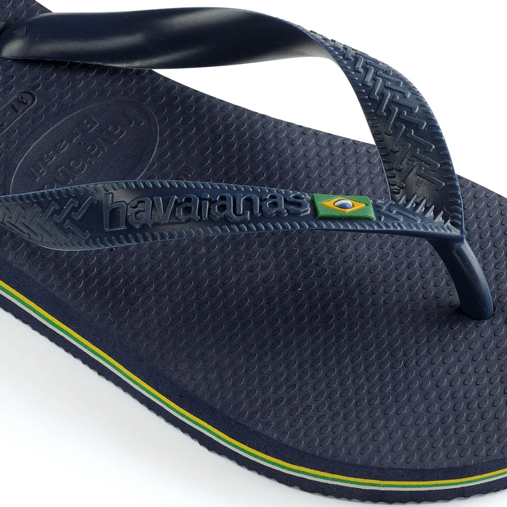 Havaianas Brasil Logo Mens Flip Flops - Navy Blue