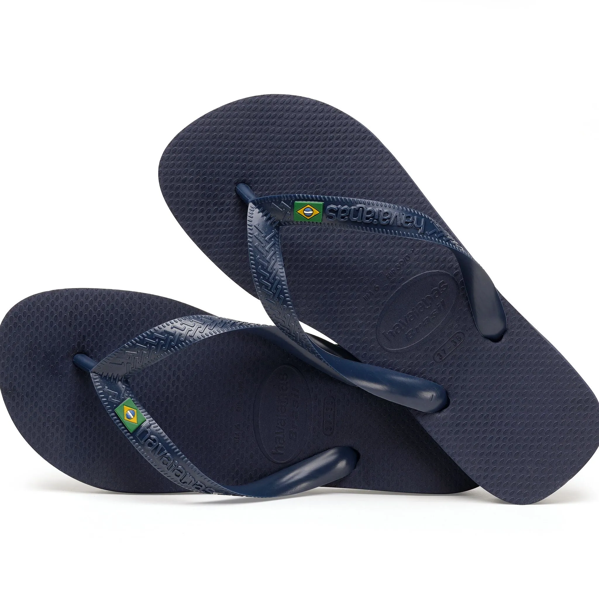 Havaianas Brasil Logo Mens Flip Flops - Navy Blue