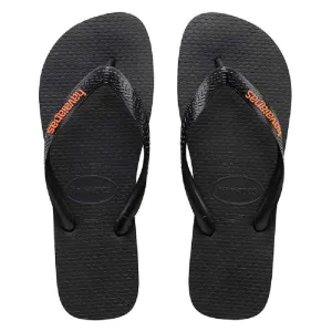 HAVAIANAS LOGO FILETE - BLACK.BLACK.BEGONIA ORANGE