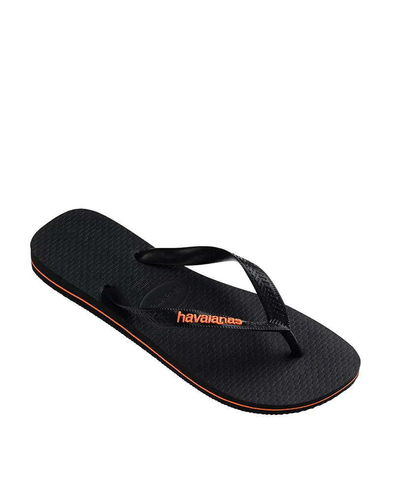 HAVAIANAS LOGO FILETE - BLACK.BLACK.BEGONIA ORANGE