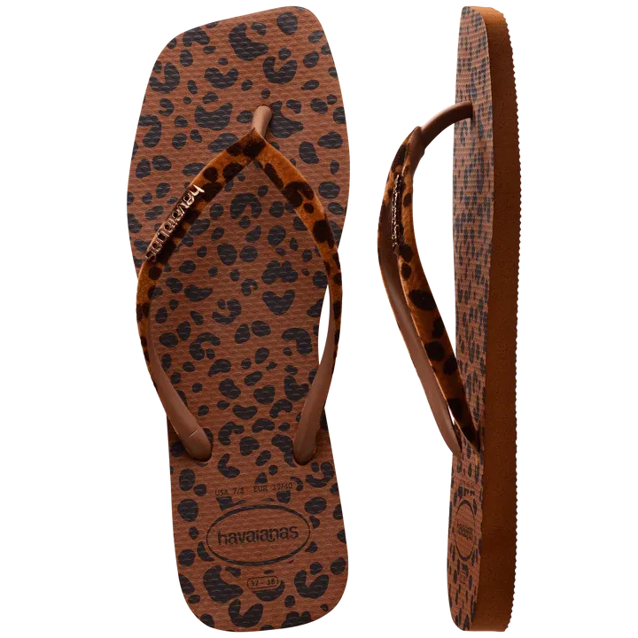 HAVAIANAS SLIM SQUARE VELVET - RUST