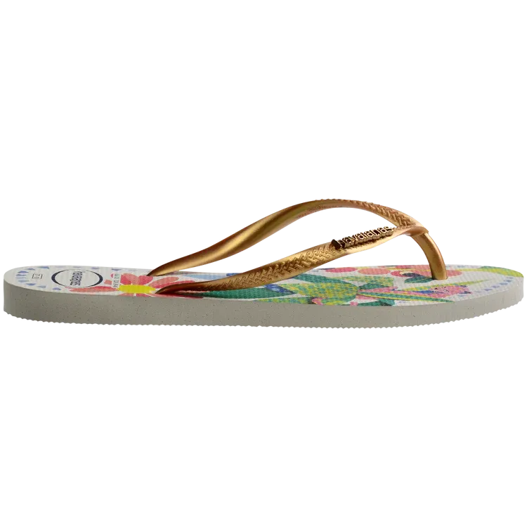 HAVAIANAS SLIM TROPICAL - WHITE.BLUE