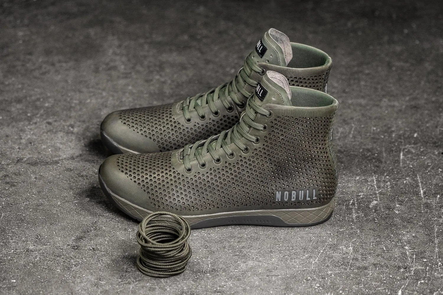 HIGH-TOP MOSS LEATHER TRAINER (MEN'S)