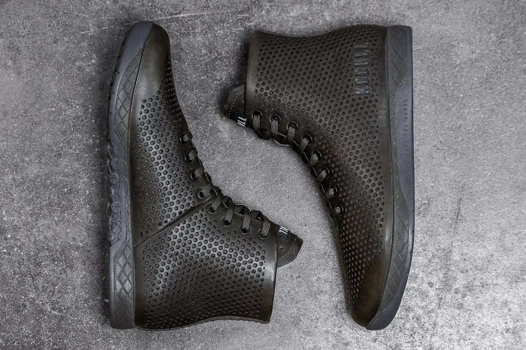 HIGH-TOP OLIVE LEATHER TRAINER (WOMEN'S)