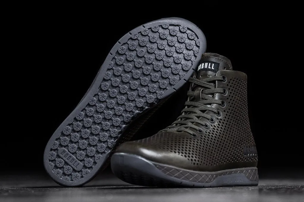 HIGH-TOP OLIVE LEATHER TRAINER (WOMEN'S)