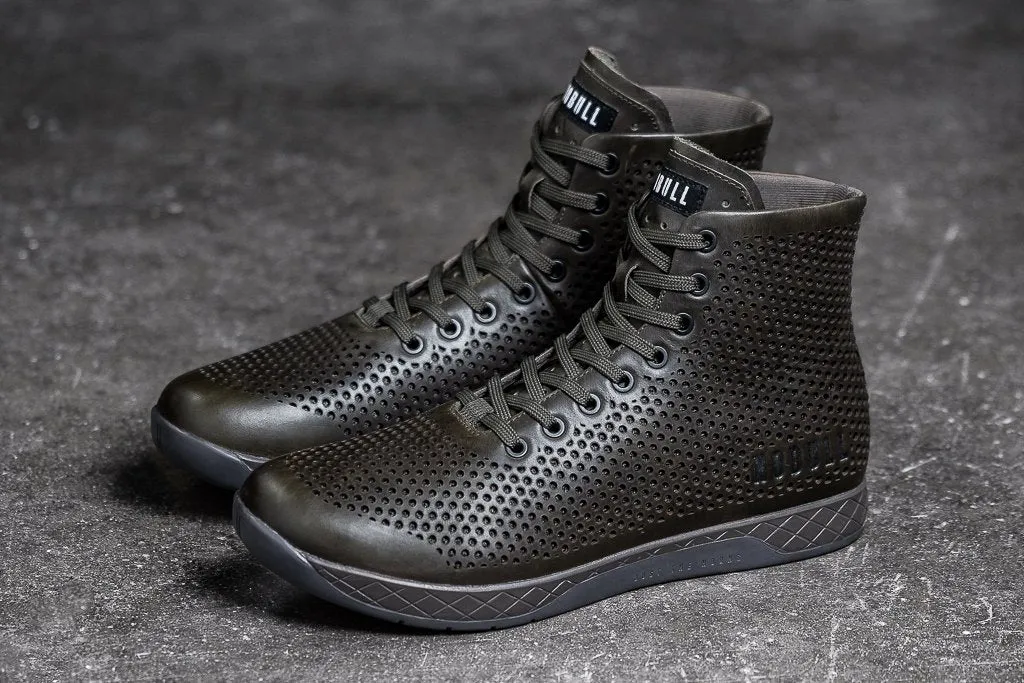 HIGH-TOP OLIVE LEATHER TRAINER (WOMEN'S)