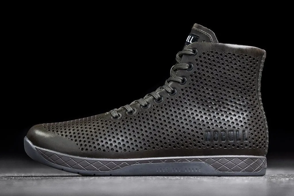 HIGH-TOP OLIVE LEATHER TRAINER (WOMEN'S)