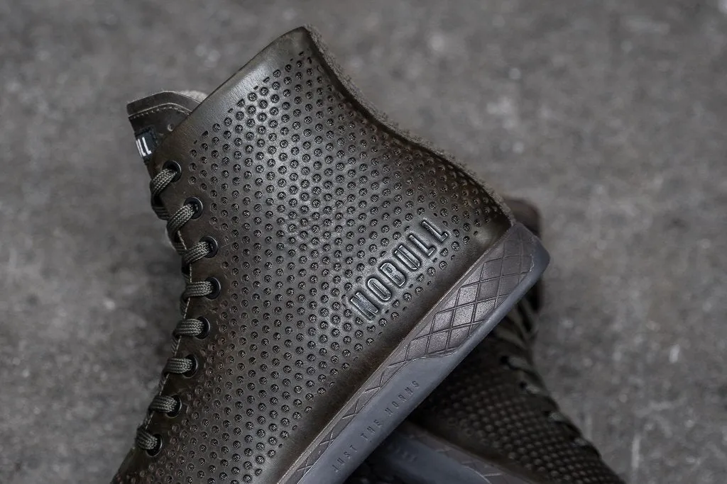 HIGH-TOP OLIVE LEATHER TRAINER (WOMEN'S)