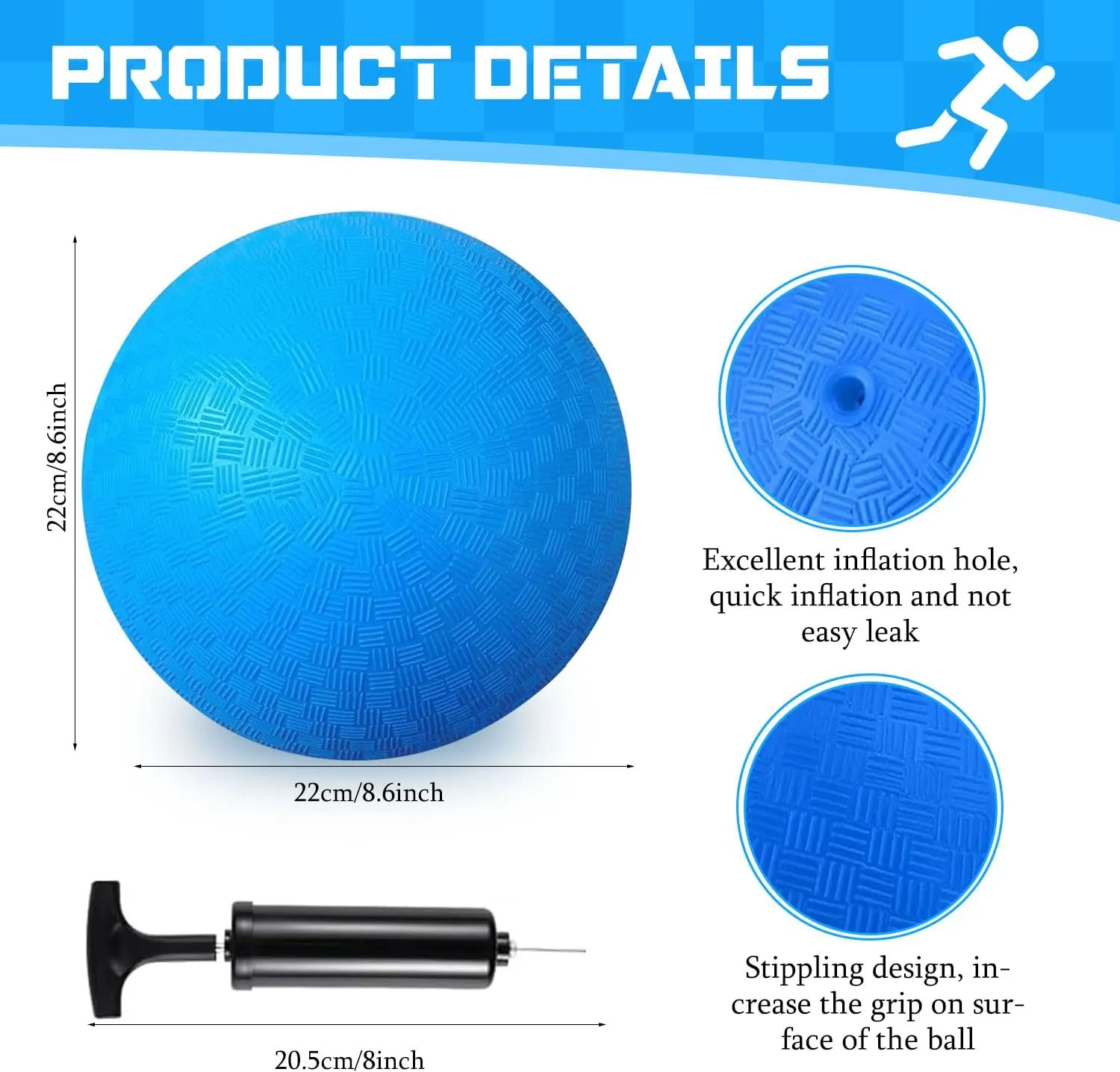 Huaerle 19 Pcs Sports Kickball Set Includes 2 Playground Ball with Air Pump 5 Rubber Throw Down Bases 10 Foul Line Cones and a Flip Scoreboard for Boys Girls Adults Playground School Backyard