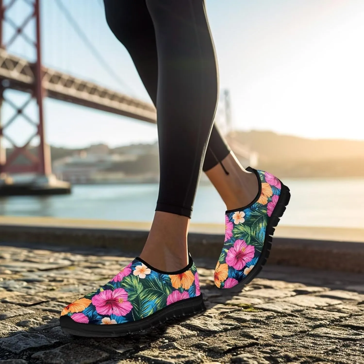 Indoor Outdoor Gym Sneakers Casual House Shoes for Women Classic Soft Breathable and Sweat-Absorbing Walking Loafers for Athletic Size 5.5-11.5 Black Sole