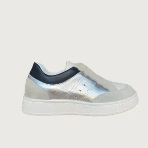 Jane Galland Trainers Mathilde Silver Leather Laceless