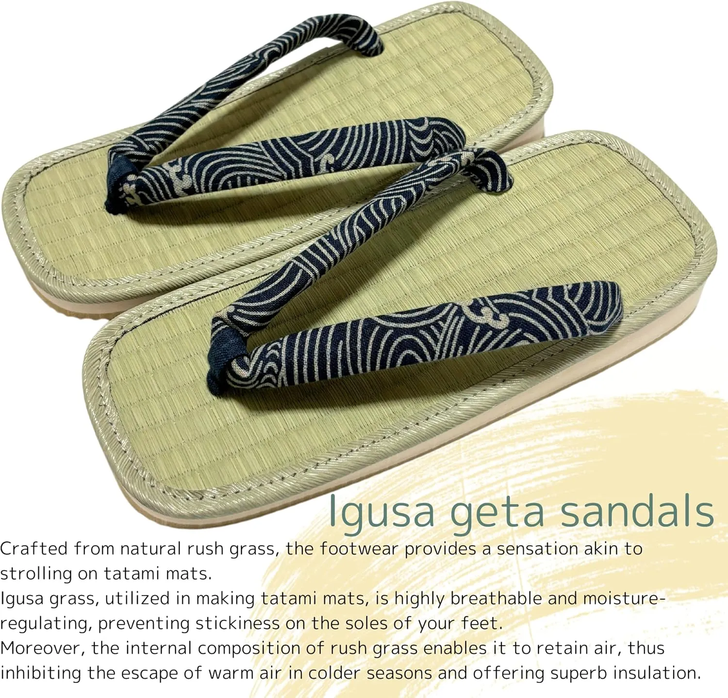 Japanese Sandal Rush Sponge sole Sandal thong Up to oversize men's