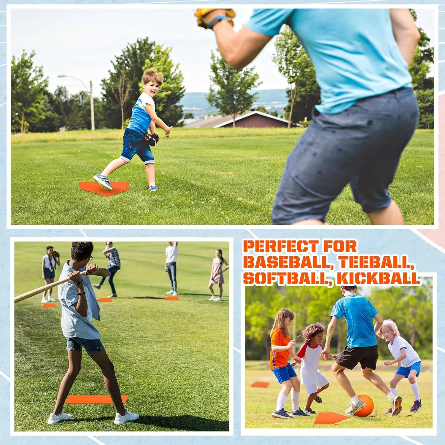 Jenaai 9 Pcs Sports Kickball Set Include 2 Pieces Kickball 5 Pieces Bases Flip Scoreboard and Pump for Boys and Girls Basketball Football Baseball Tennis Games