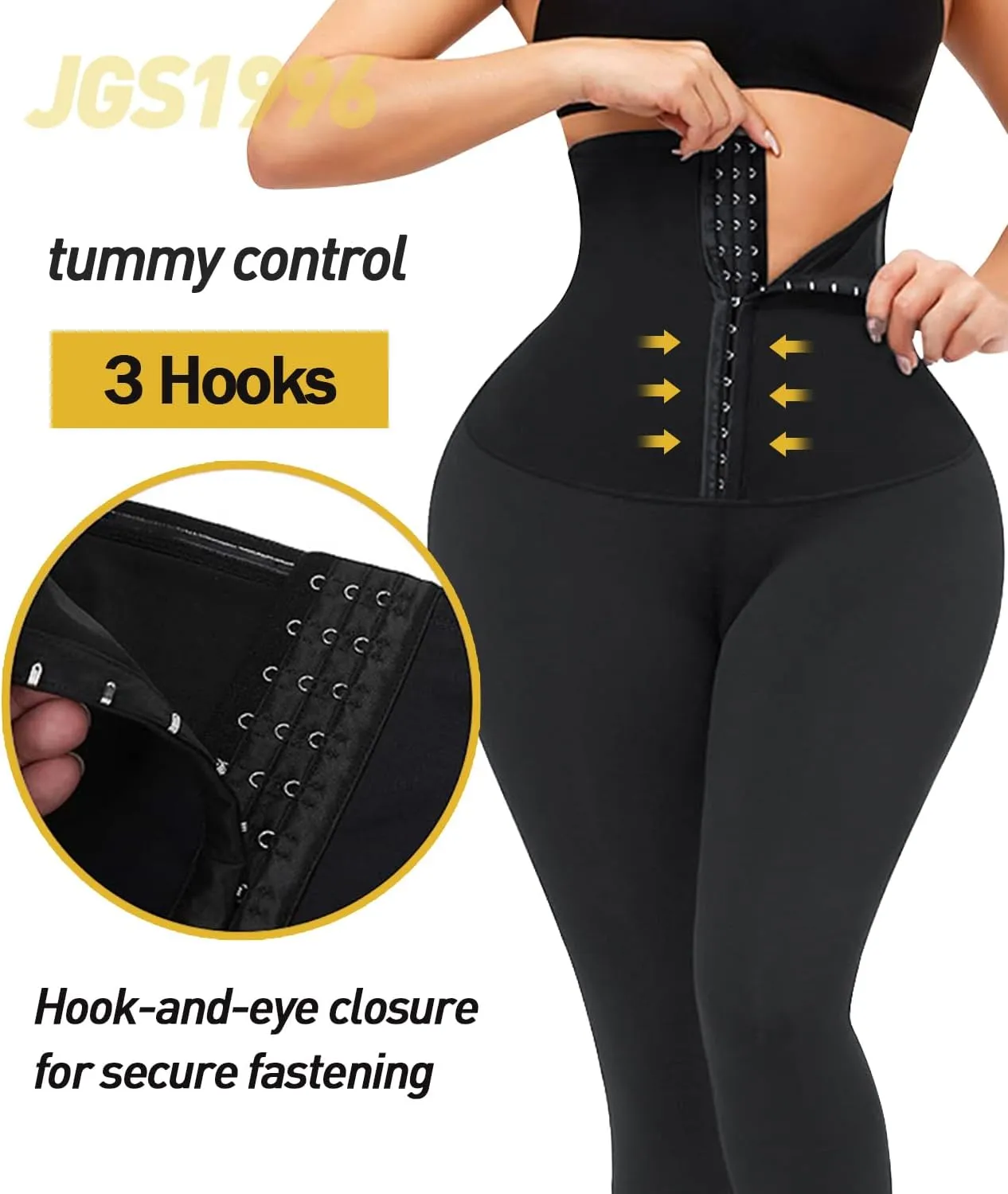 JGS1996 Plus Size Shapewear Tummy Control Leggings for Women High Waisted Compression Corset Waist Trainer Pants Body Shaper