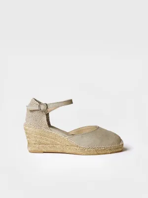 Jute wedge espadrilles with buckle - CALDES
