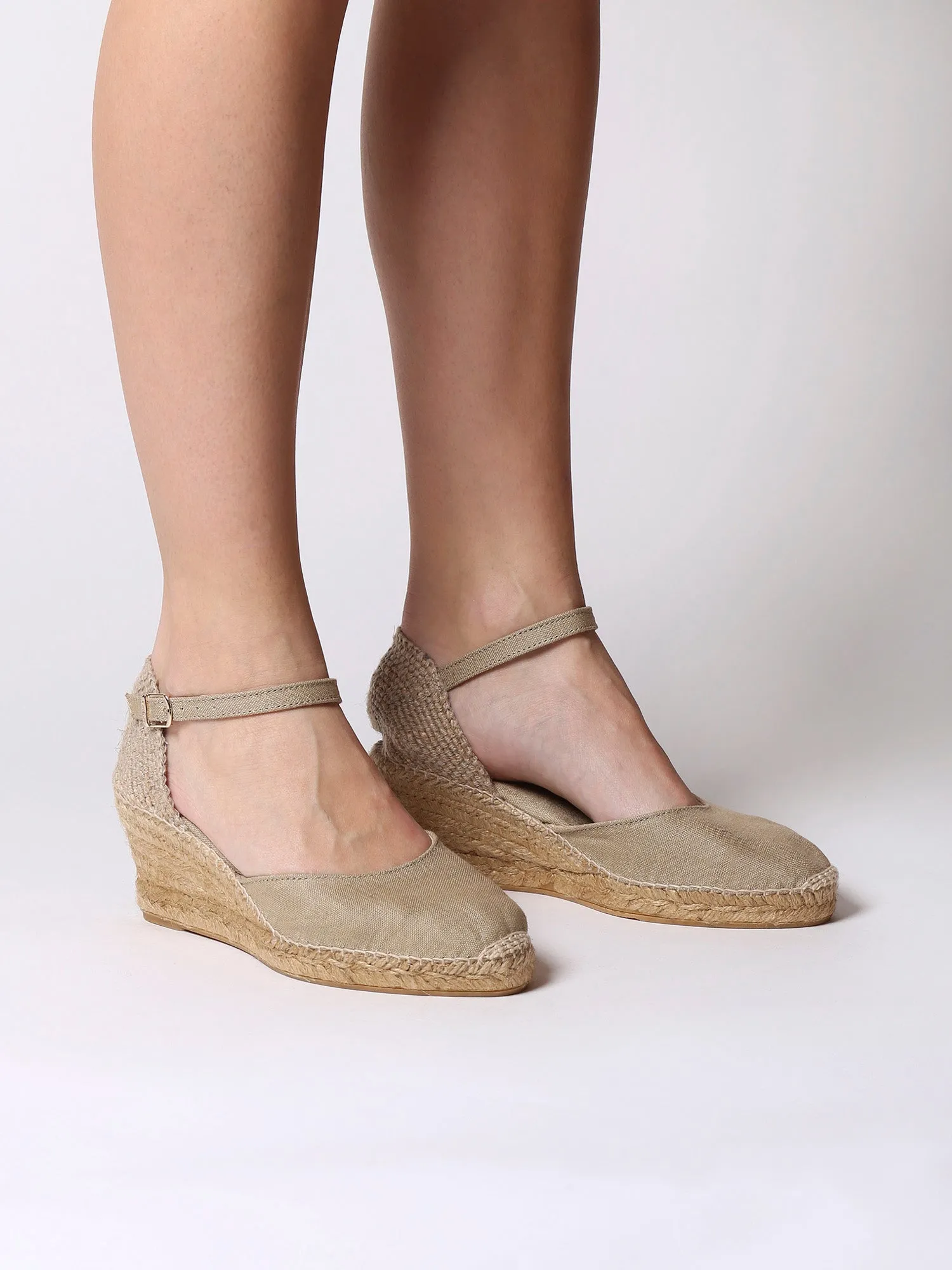 Jute wedge espadrilles with buckle - CALDES