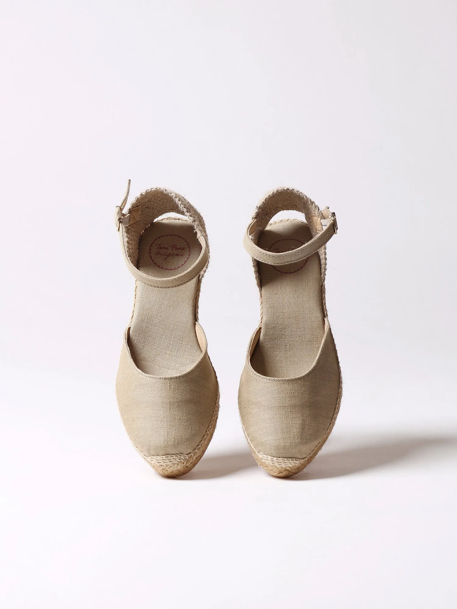 Jute wedge espadrilles with buckle - CALDES