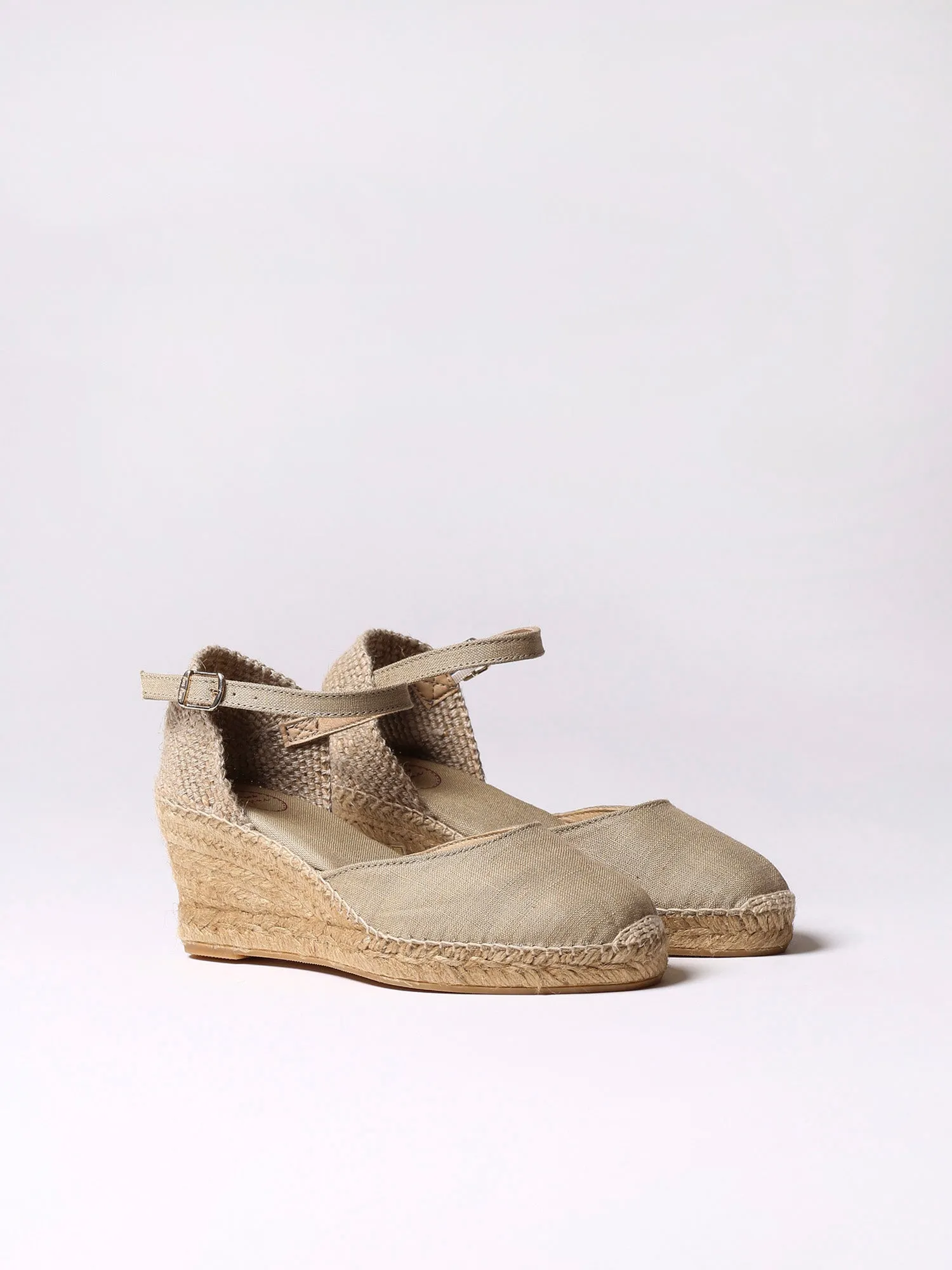 Jute wedge espadrilles with buckle - CALDES