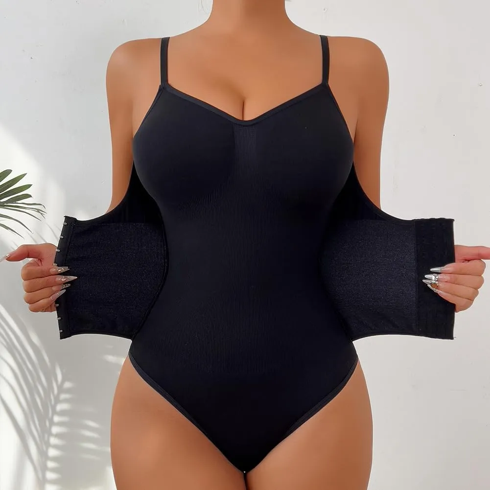KIMIKAL Black Faja Body Shaper Tummy Control, Faja Colombianas One Piece Tank Tops Shapewear Bodysuits Women-Open Bust Corset