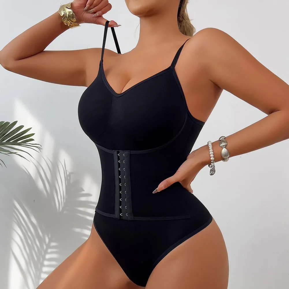 KIMIKAL Black Faja Body Shaper Tummy Control, Faja Colombianas One Piece Tank Tops Shapewear Bodysuits Women-Open Bust Corset