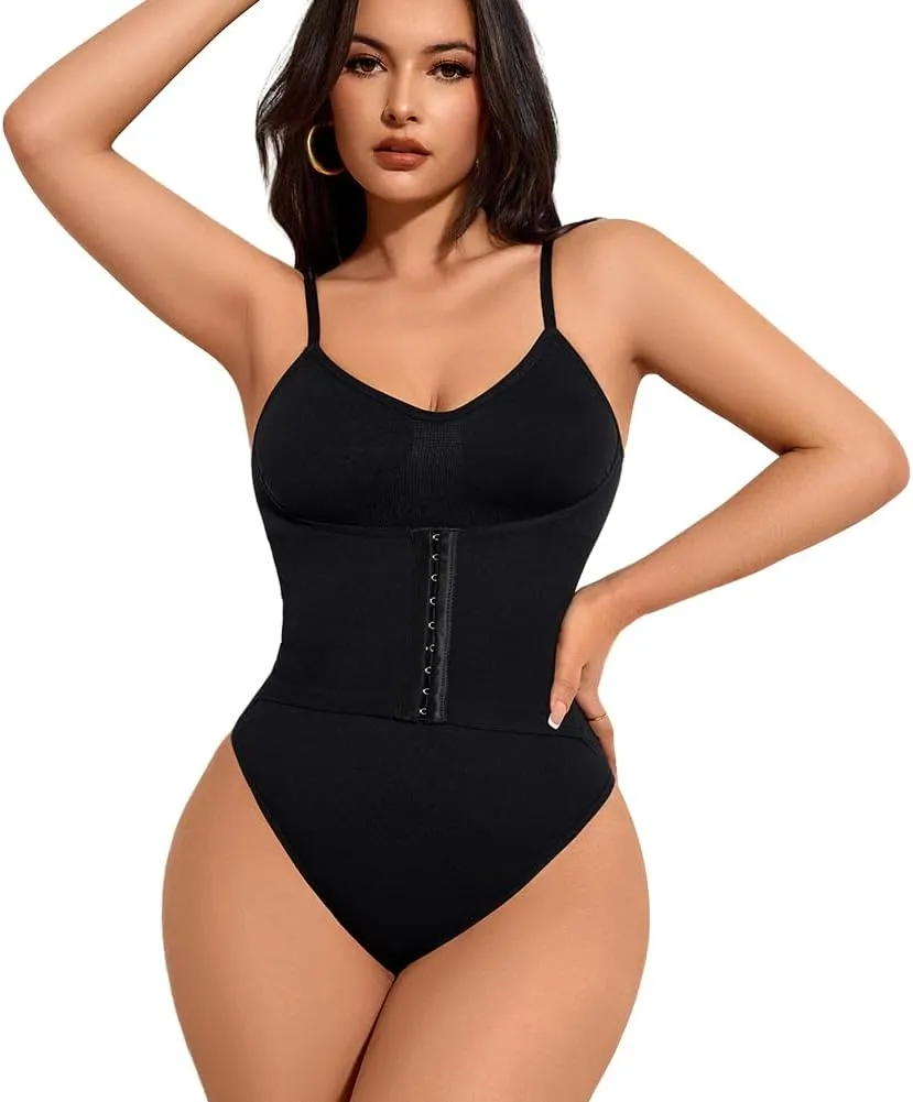 KIMIKAL Black Faja Body Shaper Tummy Control, Faja Colombianas One Piece Tank Tops Shapewear Bodysuits Women-Open Bust Corset
