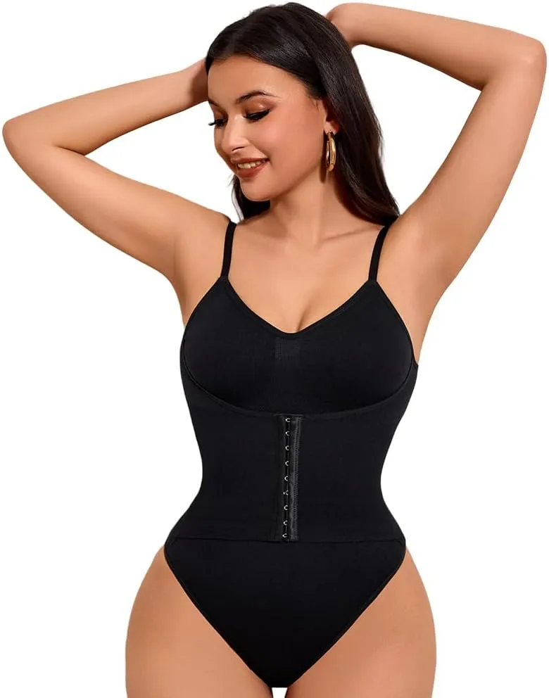 KIMIKAL Black Faja Body Shaper Tummy Control, Faja Colombianas One Piece Tank Tops Shapewear Bodysuits Women-Open Bust Corset