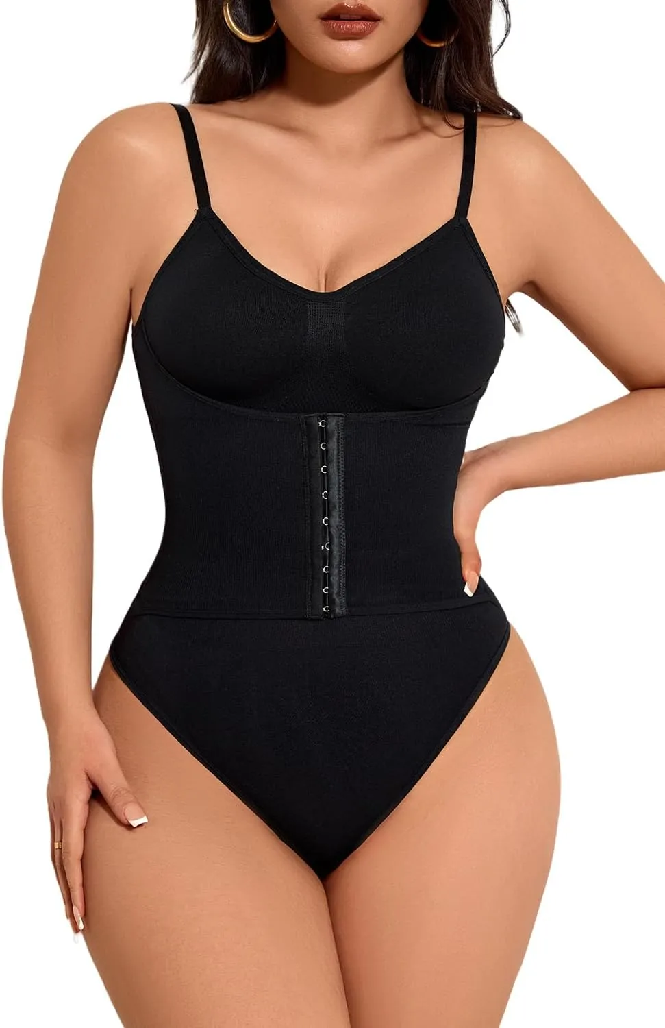 KIMIKAL Black Faja Body Shaper Tummy Control, Faja Colombianas One Piece Tank Tops Shapewear Bodysuits Women-Open Bust Corset