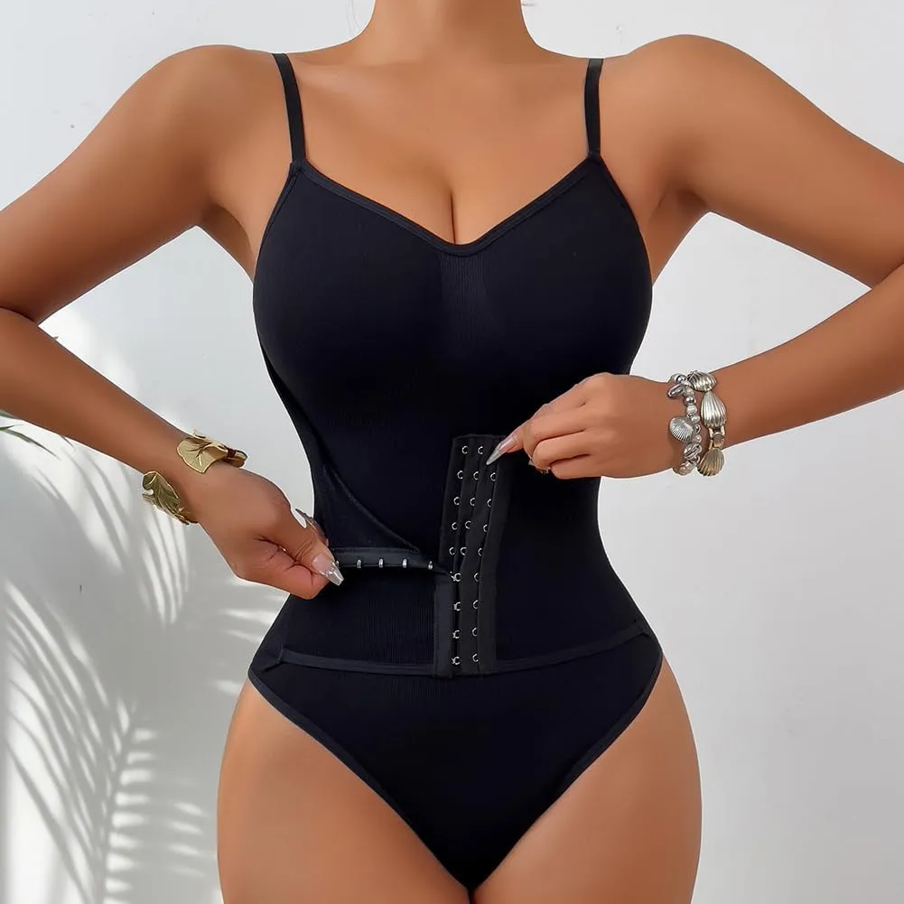 KIMIKAL Black Faja Body Shaper Tummy Control, Faja Colombianas One Piece Tank Tops Shapewear Bodysuits Women-Open Bust Corset