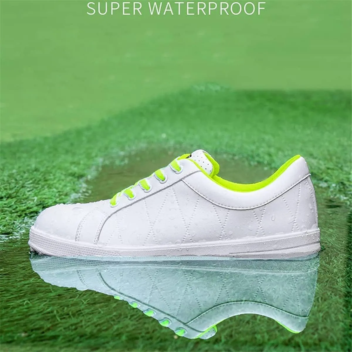 Ladies Golf Shoes, Waterproof Walking Shoes Leather Spikeless Golf Sport Sneaker Comfort Non Slip Sport Athletic Trainer