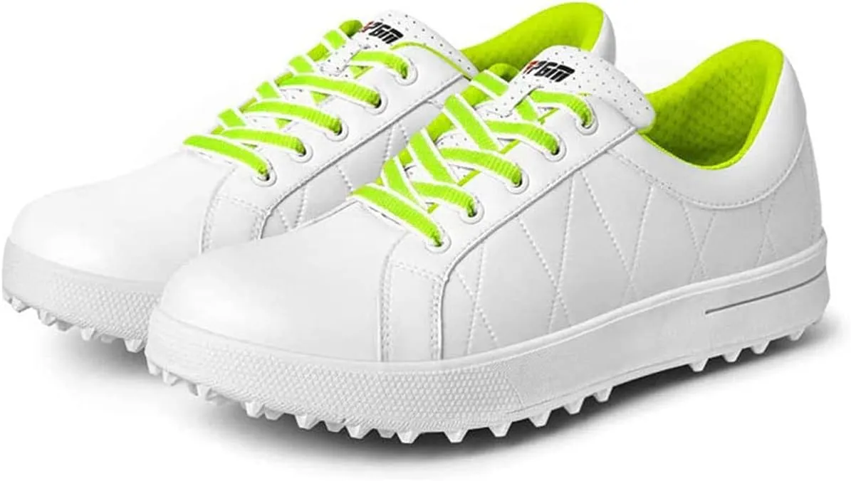 Ladies Golf Shoes, Waterproof Walking Shoes Leather Spikeless Golf Sport Sneaker Comfort Non Slip Sport Athletic Trainer