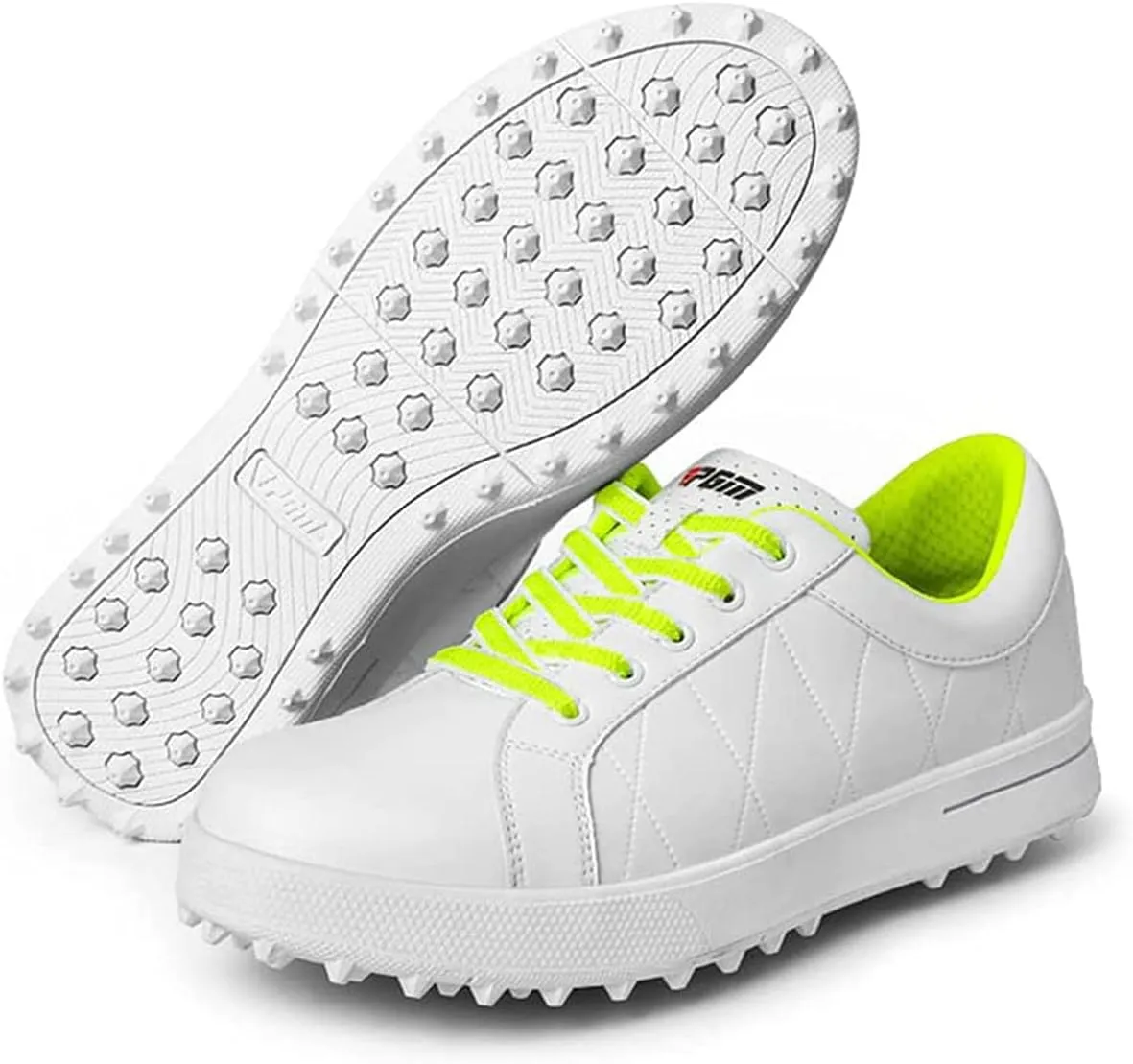 Ladies Golf Shoes, Waterproof Walking Shoes Leather Spikeless Golf Sport Sneaker Comfort Non Slip Sport Athletic Trainer