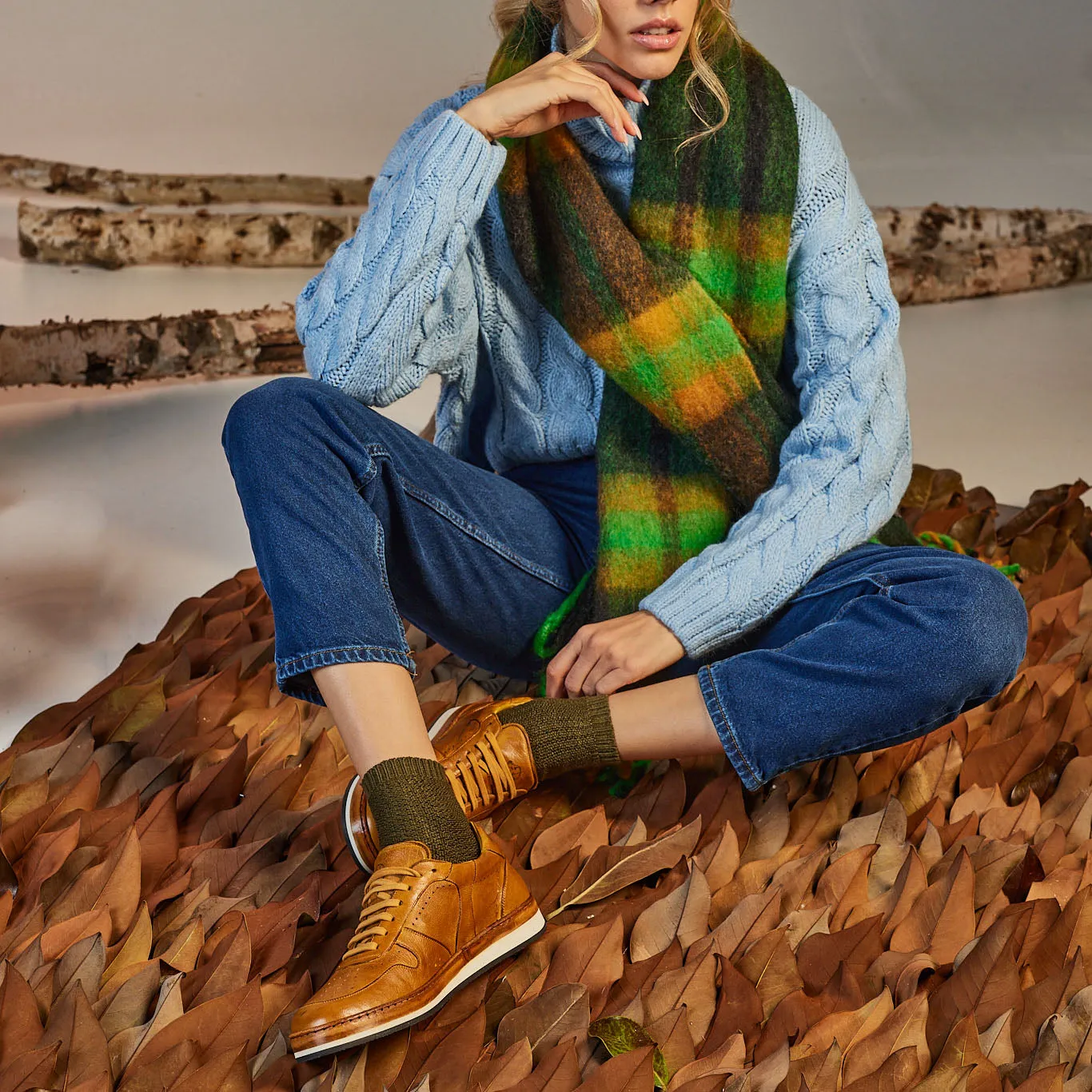 LEATHER SNEAKER NANCY OCHER