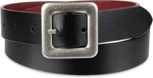 Levi's Women's Two-in-one Reversible Square Statement Buckle Casual Belt
