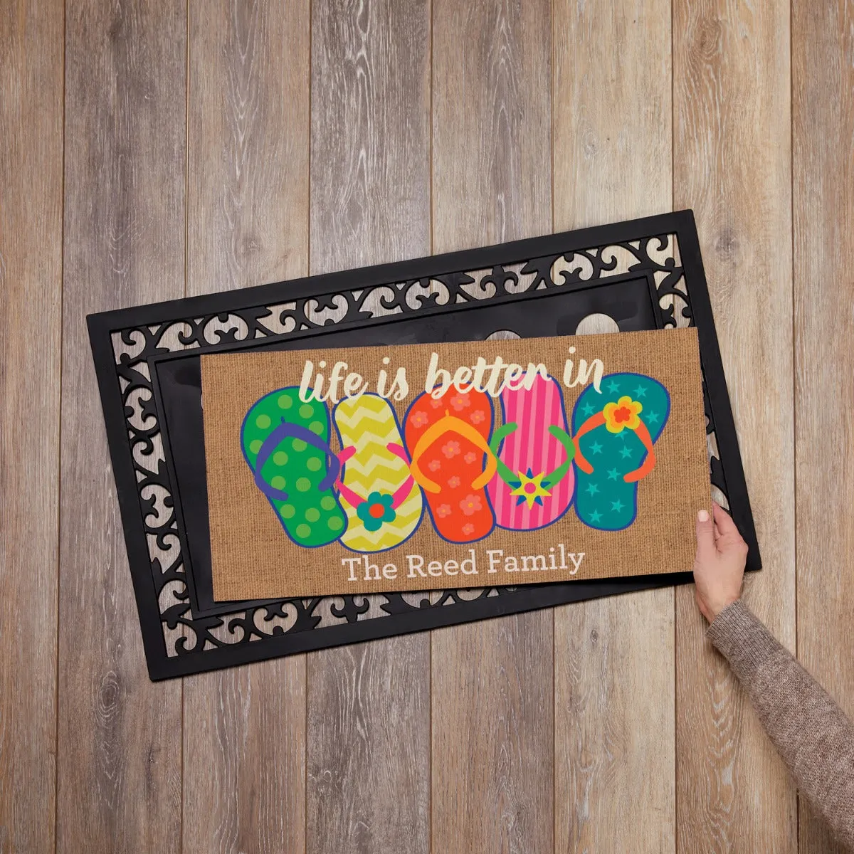 Life is Better in Flip Flops Ð 12x27 Inch Entry Mat