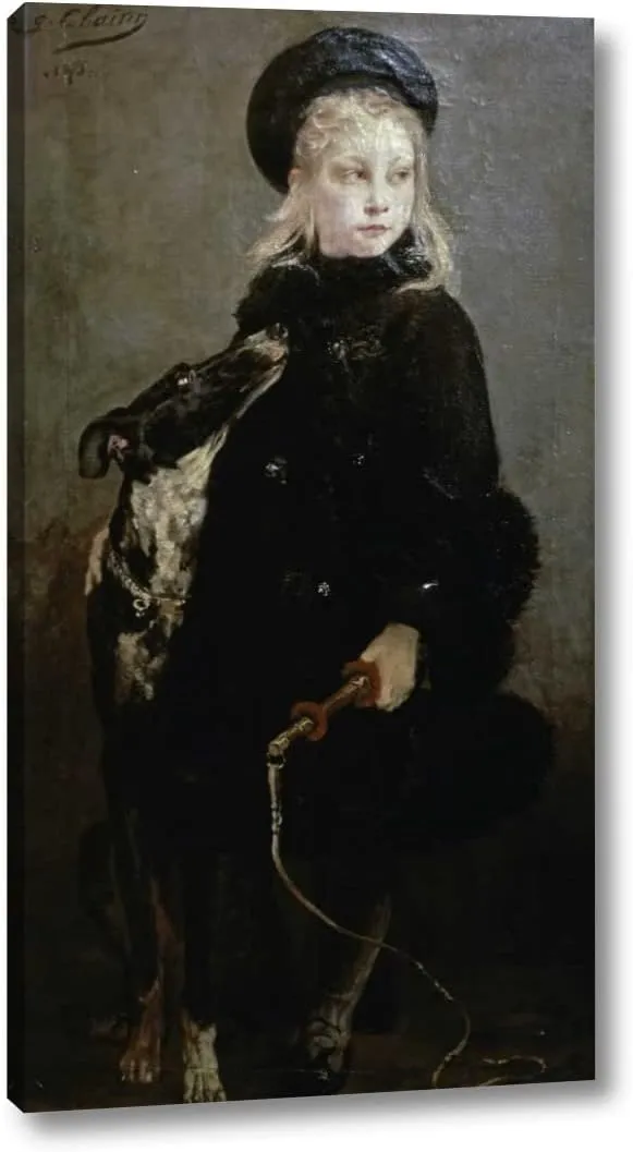 Little Animal Trainer by Georges Jules Victor Clarin - 13" x 24" Canvas Art Print Gallery Wrapped - Ready to Hang