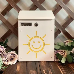 Lockable Outdoor Indoor Single-Family House Mail Manager, Cartoon Wall-Mounted Galvanized Iron Mail Box,Rainproof Dean's Suggestion Box-Suitable for Hospital and Kindergarten (Color : A)