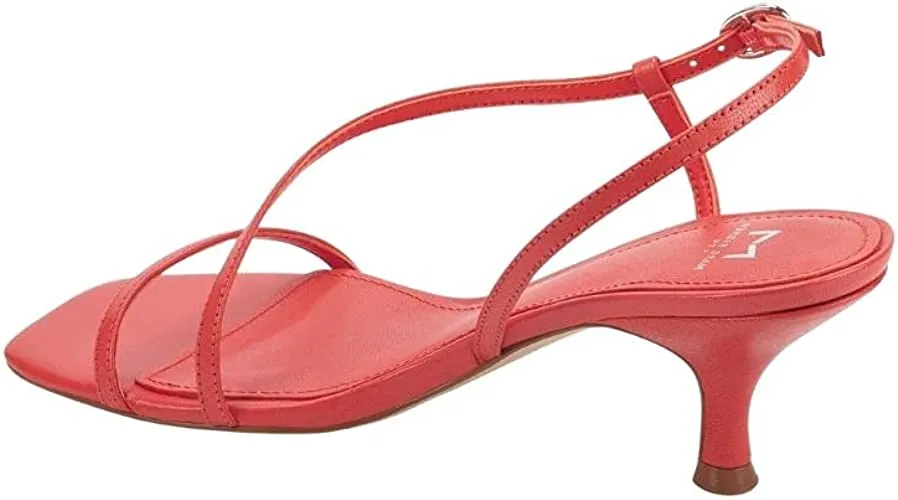Marc Fisher Womens Gove Leather Slingback Heel Sandals Orange 8 Medium (B,M)